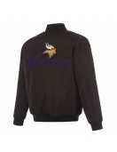 Minnesota Vikings Black/Gray Full-Zip Reversible Flight Jacket