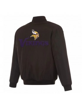 Minnesota Vikings Black/Gray Full-Zip Reversible Flight Jacket
