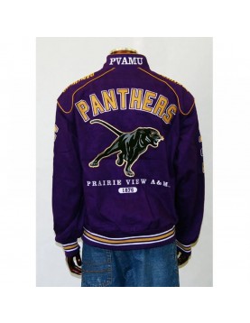 Nascar Prairie View Purple Twill Varsity Jacket