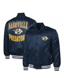 Nashville Predators Adaptive Bold Logo Varsity Satin Jacket