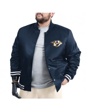 Nashville Predators Adaptive Bold Logo Varsity Satin Jacket