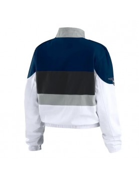 Navy and White NY Yankees Racing Full-Zip Jacket