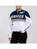 Navy and White NY Yankees Racing Full-Zip Jacket