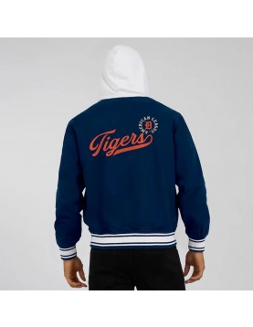 Navy Detroit Tigers Cotton Hooded Jacket