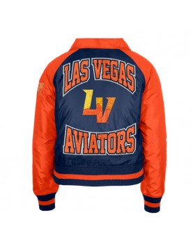 Navy/Orange Las Vegas Aviators Chenille Back Button-Up Jacket