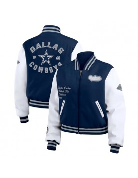 Navy/White Dallas Cowboys Varsity Full-Zip Jacket