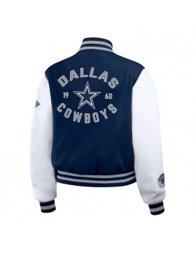 Navy/White Dallas Cowboys Varsity Full-Zip Jacket