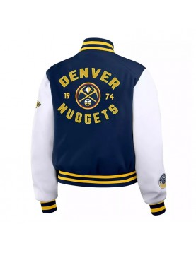 Navy/White Denver Nuggets Varsity Full-Zip Jacket