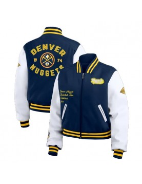 Navy/White Denver Nuggets Varsity Full-Zip Jacket