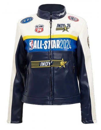 All Star Game 2024 Midnight Navy Royal Leather Jacket