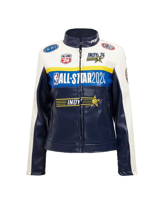 NBA All Star Game 2024 Midnight Navy Royal Leather Jacket