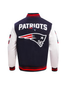 New England Patriots Mashup Rib Varsity Wool/Leather Jacket
