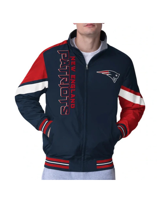 New England Patriots Strong Arm Navy Full-Zip Jacket