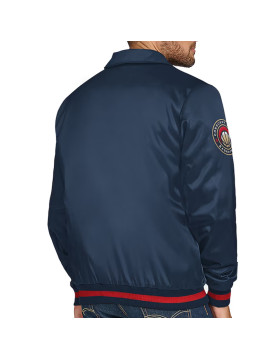 New Orleans Pelicans Stitch Applique Navy Satin Jacket