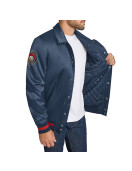 New Orleans Pelicans Stitch Applique Navy Satin Jacket
