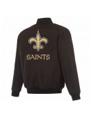 New Orleans Saints Black/Gray Full-Zip Reversible Flight Jacket