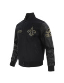 New Orleans Saints Full-Zip Black Varsity Jacket
