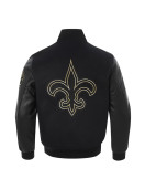 New Orleans Saints Full-Zip Black Varsity Jacket