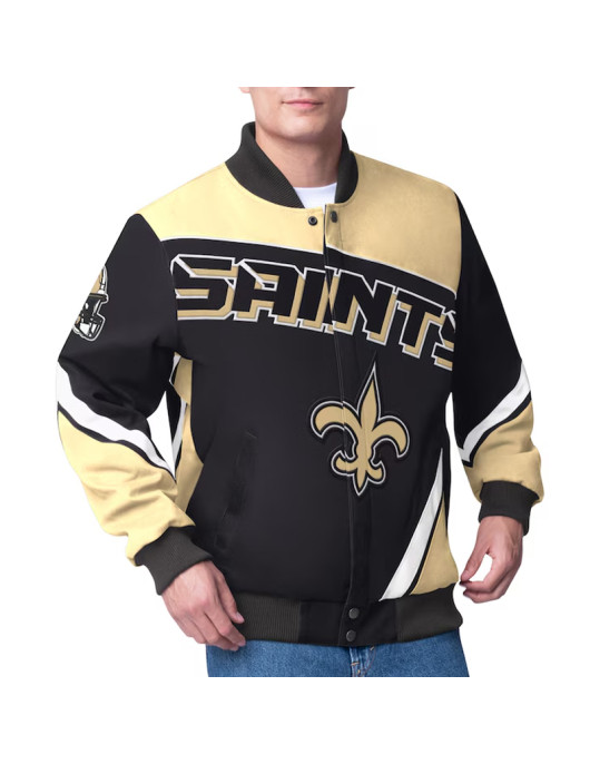 New Orleans Saints Maximum Racing Black Jacket