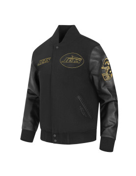 New York Jets Full-Zip Black Varsity Jacket