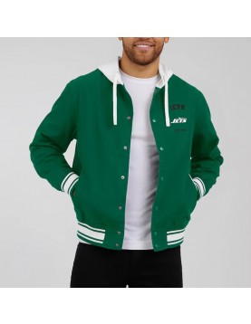 New York Jets Green Hooded Cotton Jacket