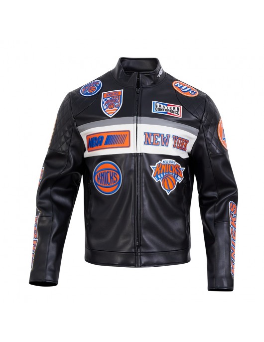 New York Knicks Men's Moto Black Jacket