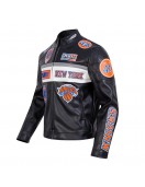 New York Knicks Men's Moto Black Jacket