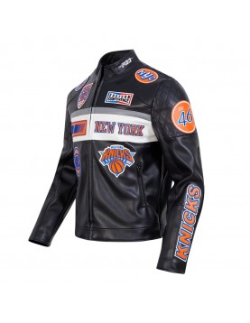 New York Knicks Men's Moto Black Jacket