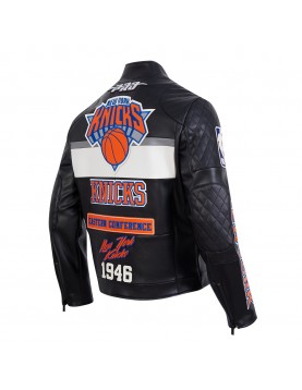 New York Knicks Men's Moto Black Jacket