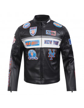 New York Mets Men's Moto Jacket