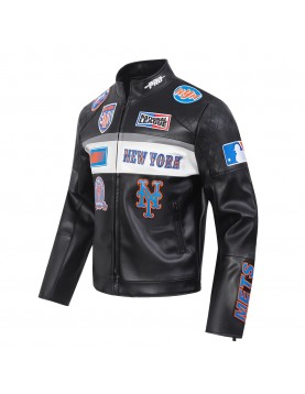 New York Mets Men's Moto Jacket