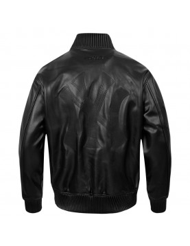 New York Yankees Washed Vanguard Men's Leather Varsity Jacket