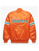 NFL Miami Dolphins Orange Satin Jacket