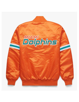NFL Miami Dolphins Orange Satin Jacket