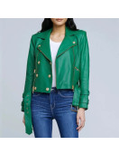 Nicole Young Selling Sunset Green Leather Jacket