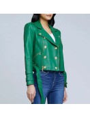 Nicole Young Selling Sunset Green Leather Jacket