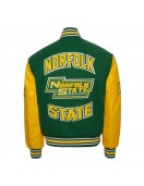 Norfolk State University Green and Gold Varsity Jacket - Unisex Wool & Leather