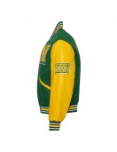 Norfolk State University Green and Gold Varsity Jacket - Unisex Wool & Leather