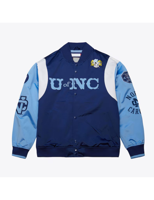 North Carolina Tar Heels Team Origins Blue Satin Jackets