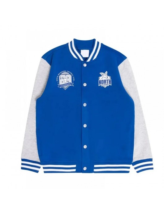 North Melbourne Royal and Gray Varsity Fleece Jacket