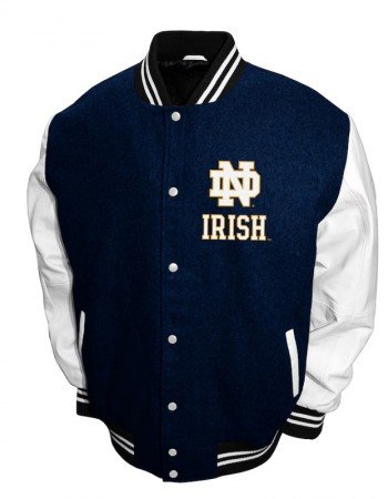 Notre Dame Fighting Irish Graduate Navy and White Varsity Jacket