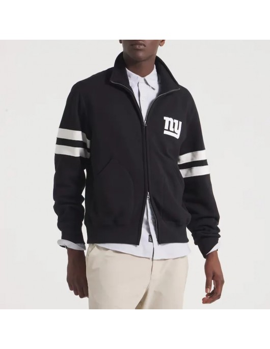 NY Giants Black Striped Fleece Jacket