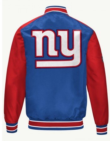  NY Giants Blue and Red Varsity Satin Jacket