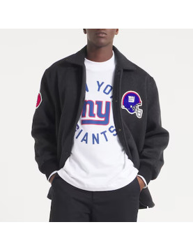 NY Giants Heather Black Wool Jacket