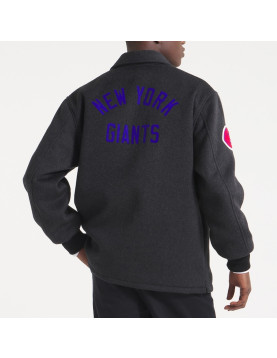 NY Giants Heather Black Wool Jacket