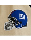 NY Giants Navy and Eggshell Varsity Bomber Jacket NY Giants Navy and Eggshell Varsity Bomber Jacket