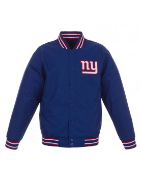 NY Giants Royal Poly Twill Varsity Jacket – New York Team Letterman Baseball Style