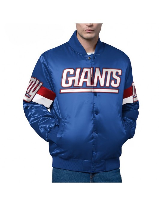 NY Giants Triple Option Varsity Satin Jacket