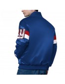 NY Giants Triple Option Varsity Satin Jacket
