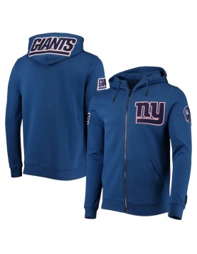NY Giants Zip Up Blue Hoodie